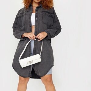 longline oversized denim shirt
